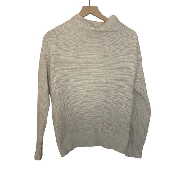 Anthropologie Moth Wool Blend Ribbed Funnel Neck Sweater Size XS - Picture 2 of 7